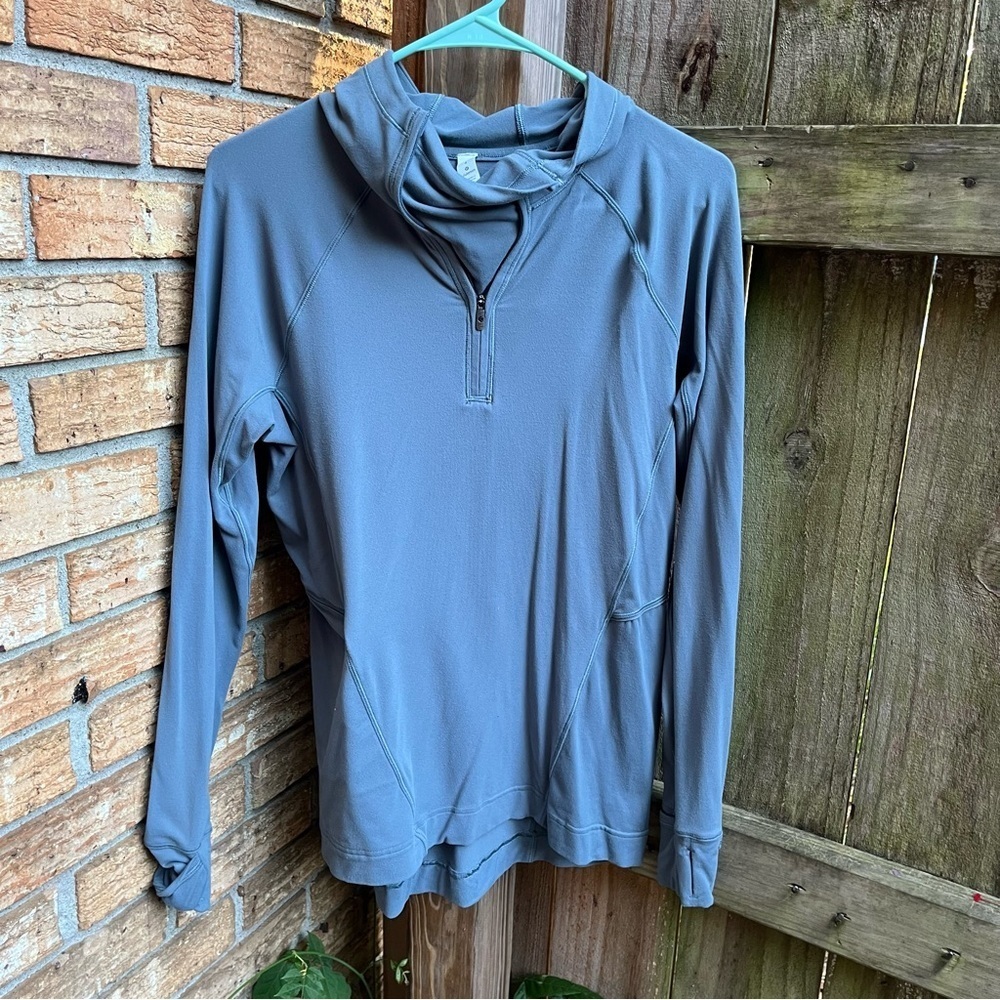 Lululemon Athletica Steel Blue Warm Stabilizer 1/4 Zip Hoodie